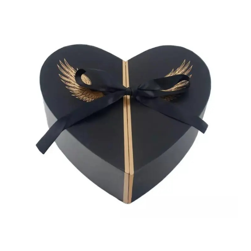 Black Color Ribbon Tie Heart Shaped Box